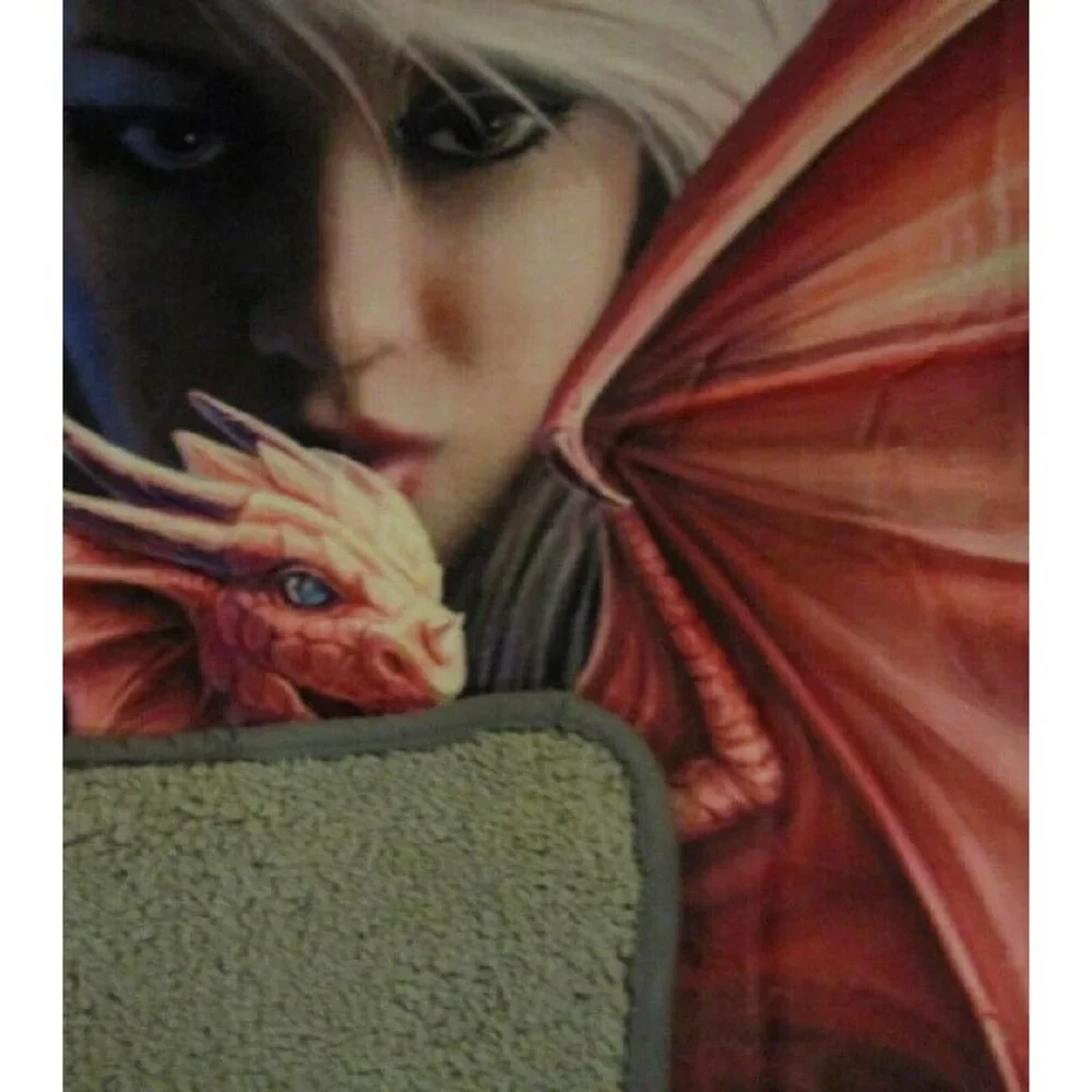 New Baby Dragon & Fairy Anne Stokes Plush Throw Gift Blanket Sherpa Dragonkin